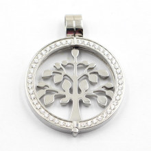 New Design Side Open Locket with Tree of Life Coin for Necklace Pendant